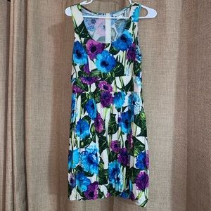 Floral, sleeveless bubble hem dress